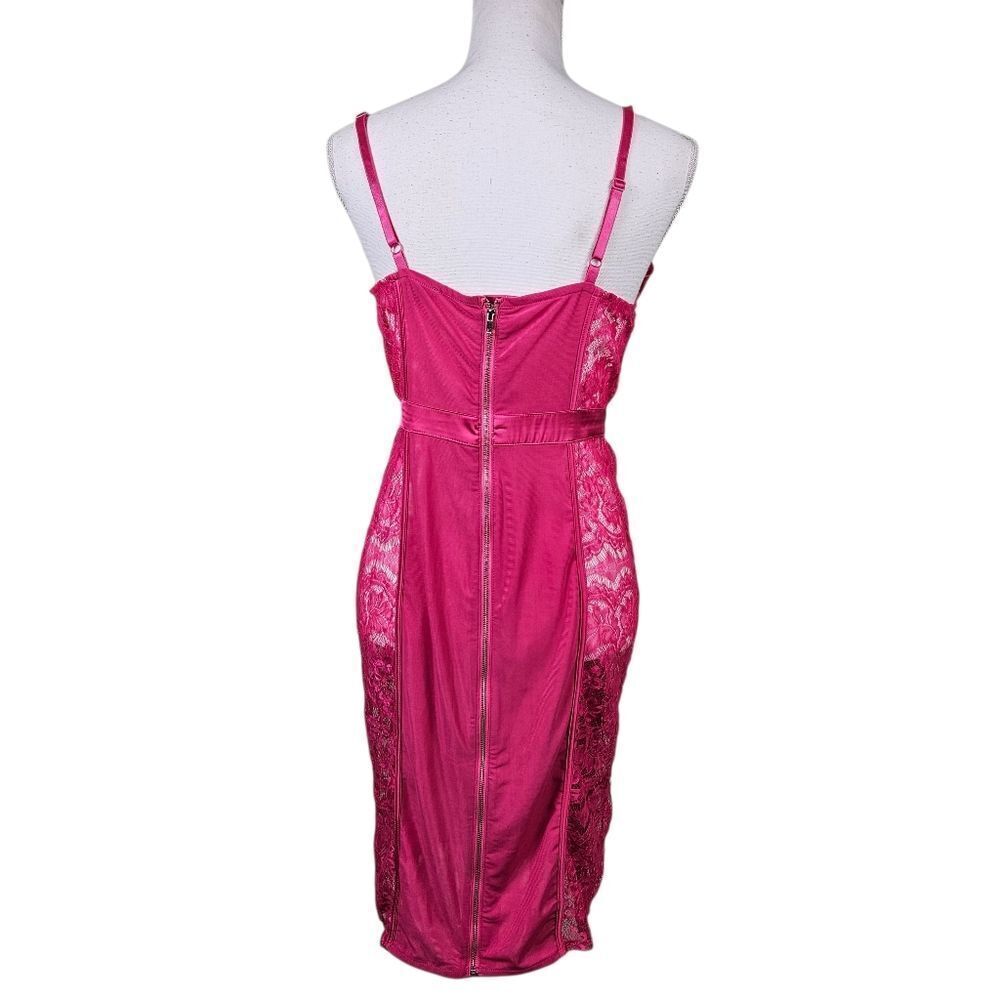 Fashion Nova Melinna Satin Dress – Pink Medium - Picture 10 of 15
